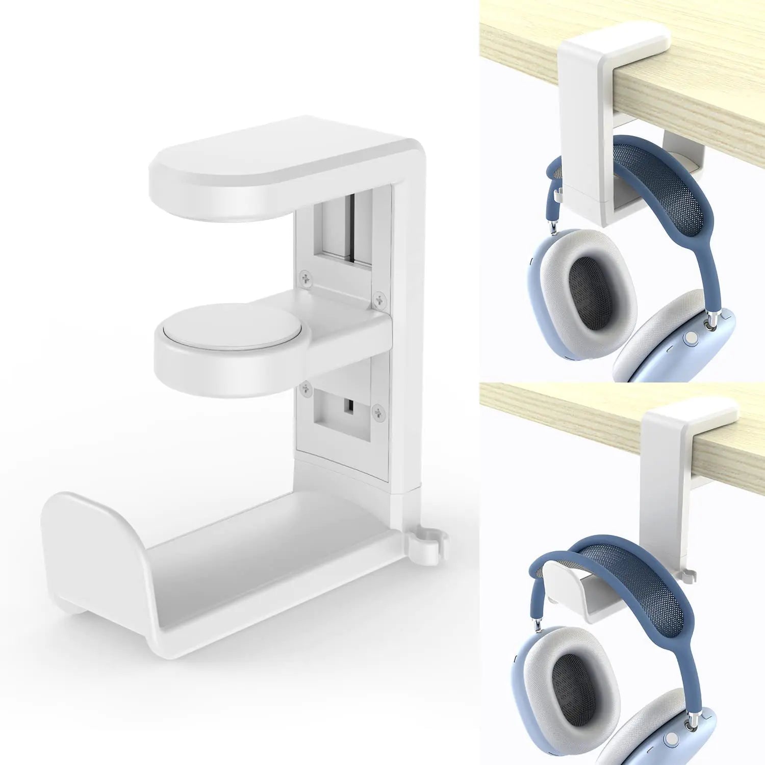 360-Degree Rotating Headphone Rack and Storage Hook